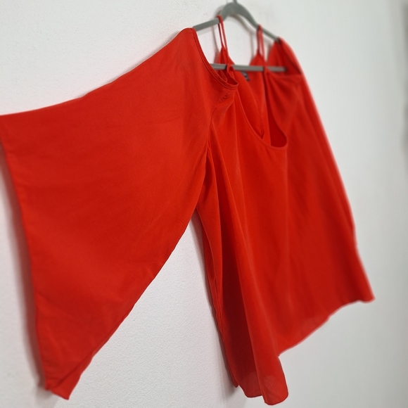 Dots Red Romantic Coquette Kimono Sleeve Cold Shoulder Pullover Blouse Size 3X - Picture 4 of 12